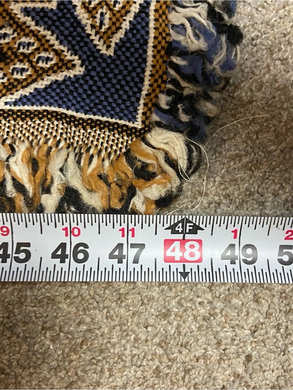 Eagle, Wolf & Cougar Woven Tapestry Throw - Blue, White & Brown 56 x 48 inches